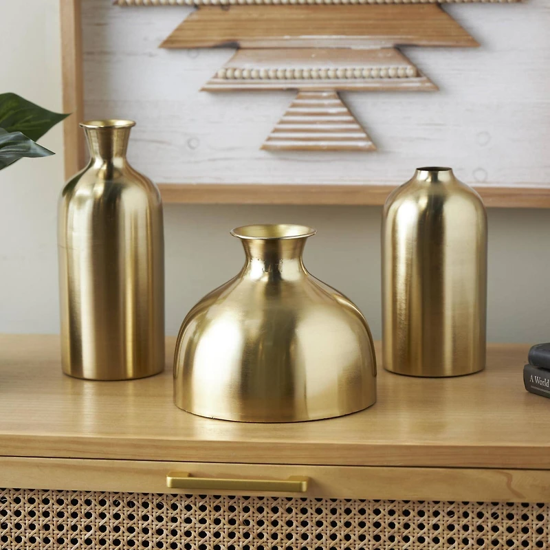 Gold Minimal Metal Vase Set