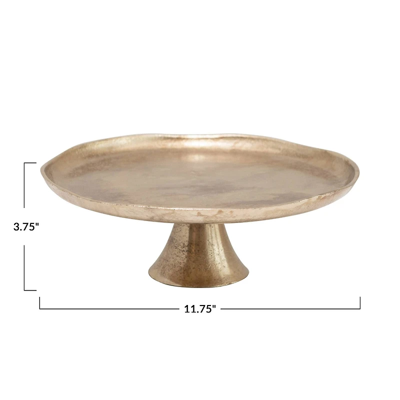 Hello Honey® 11.75" Antique Gold Finish Metal Pedestal