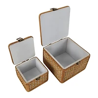 Brown Handmade Woven Rattan Box Set
