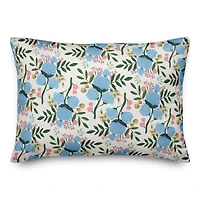 Blue Flowers Throw Pillow