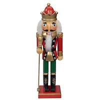 14" Wooden Nutcracker King with Scepter
