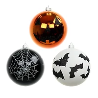 4.75" Orange, Black & White Plastic Ball Ornament Set by Ashland®