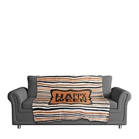 Happy Halloween Stripes Throw