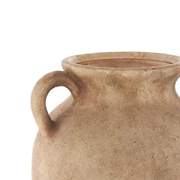 20" Brown Antique Ceramic Vase with Handles