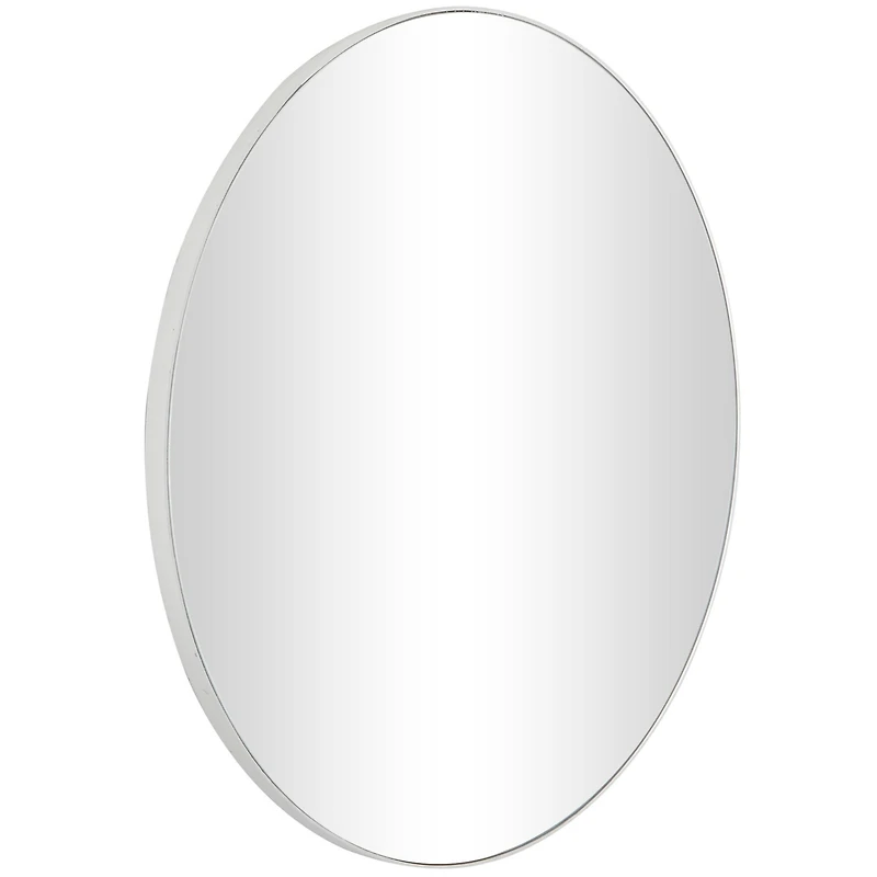 White Wood Thin Framed Wall Mirror 36" x 1" x 36"