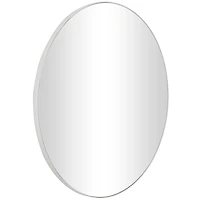 White Wood Thin Framed Wall Mirror 36" x 1" x 36"