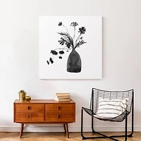 Monochromatic Floral III 30" x 30" Canvas Wall Art
