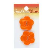 Spectrum Warm 1" Orange Flower Buttons, 2ct.