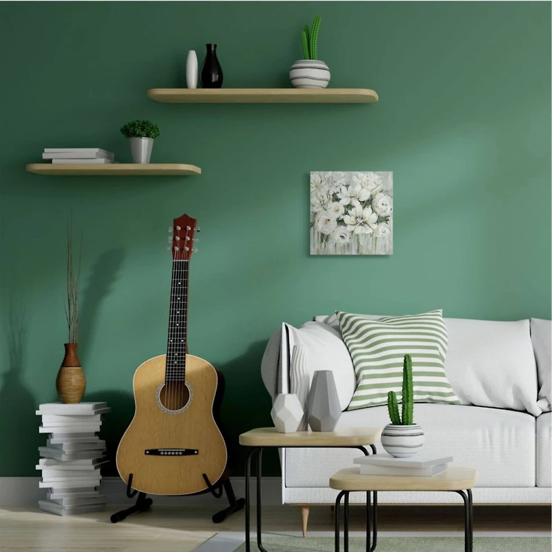 Stupell Industries Abstract White Floral Bouquet with Greenery Wall Accent