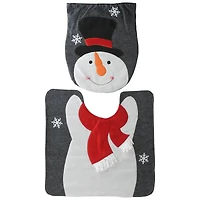 Holiday Snowman Bathroom Seat & Floor Cover Set