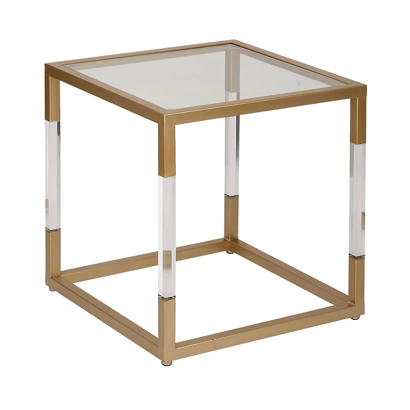20" Gold Modern Acrylic Accent Table