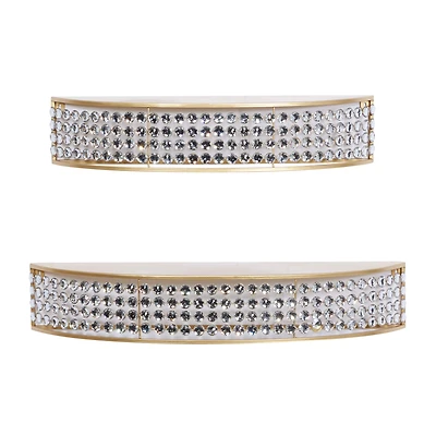 Set of 2 Gold Metal Contemporary Wall Shelves 28", 24"