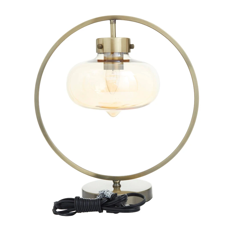 Gold Metal Contemporary Accent Lamp 14" x 8" x 15"