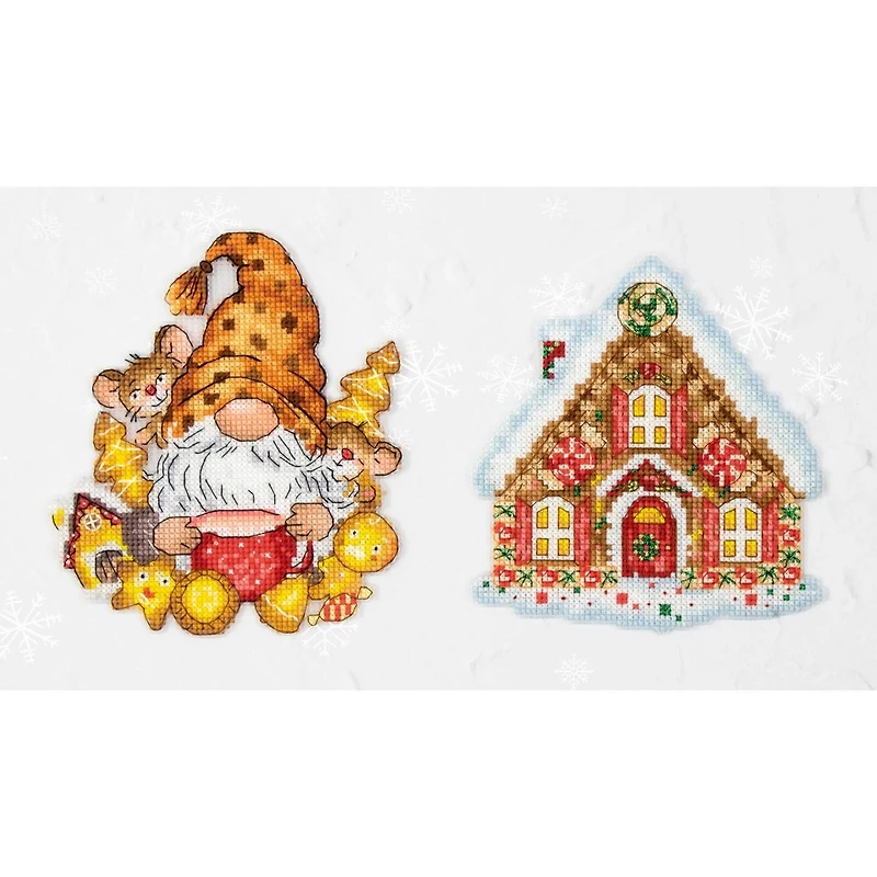 Luca-s The Gnom & The House Plastic Canvas Counted Cross Stitch Kit