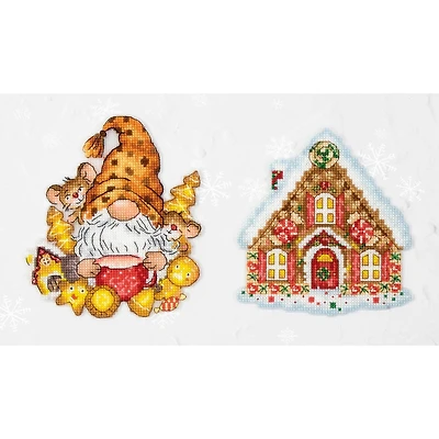 Luca-s The Gnom & The House Plastic Canvas Counted Cross Stitch Kit