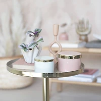 Hello Honey® 3" Pink & Gold Enameled Metal Box with Shiny Interior