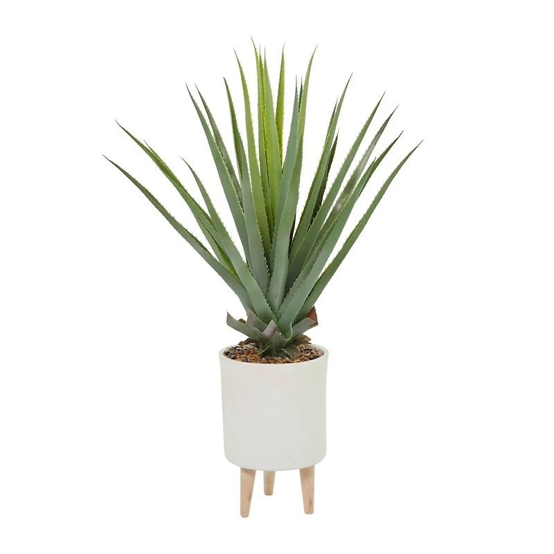 3.5" Potted Modern Style Aloe Vera Artificial Foliage