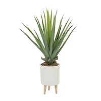 3.5" Potted Modern Style Aloe Vera Artificial Foliage