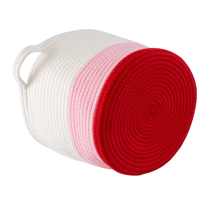 Honey Can Do Red & White Ombré Nesting Cotton Rope Storage Basket Set