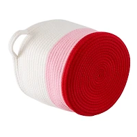 Honey Can Do Red & White Ombré Nesting Cotton Rope Storage Basket Set