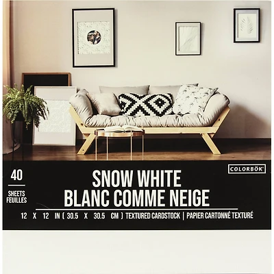 Colorbok® Snow White Textured Cardstock Pad, 12" x 12"