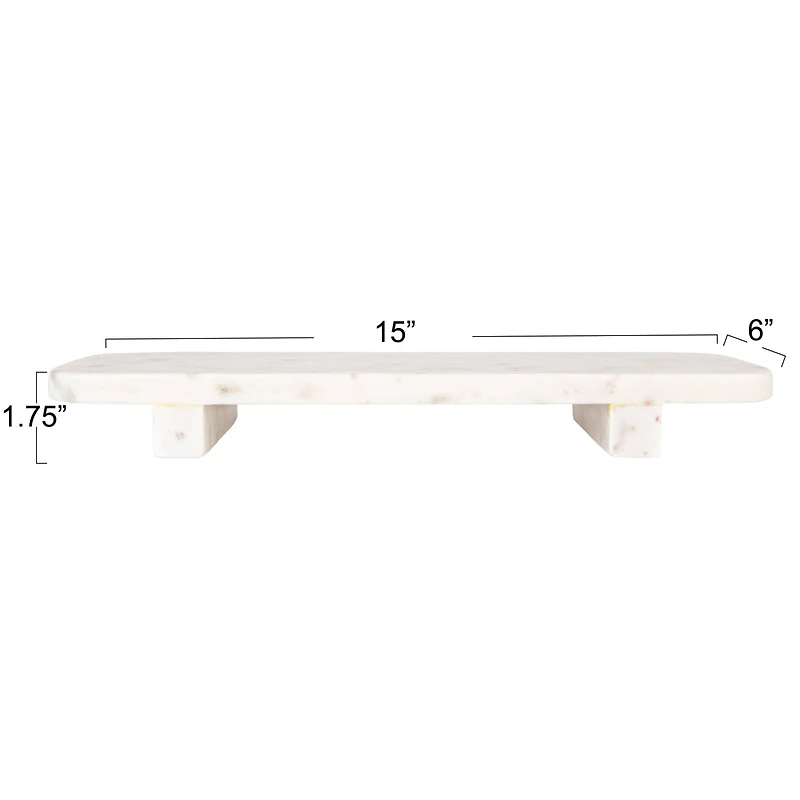 Hello Honey® 15" White Marble Footed Serving Pedestal