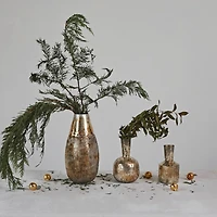 Hello Honey® 8.25" Oxidized Pewter Finish Decorative Metal Vase