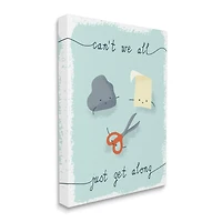 Stupell Industries Rock Paper Scissors Playful Illustration All Get Along Canvas Wall Art