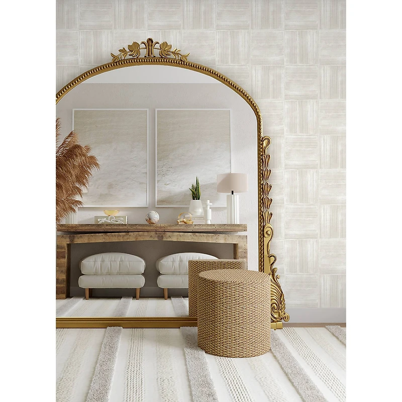 RoomMates Dimensional Square Beige Plaster Peel & Stick Wallpaper