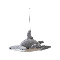 Hello Honey® 7" Cream & Gray Velvet Hammer Head Shark Ornament