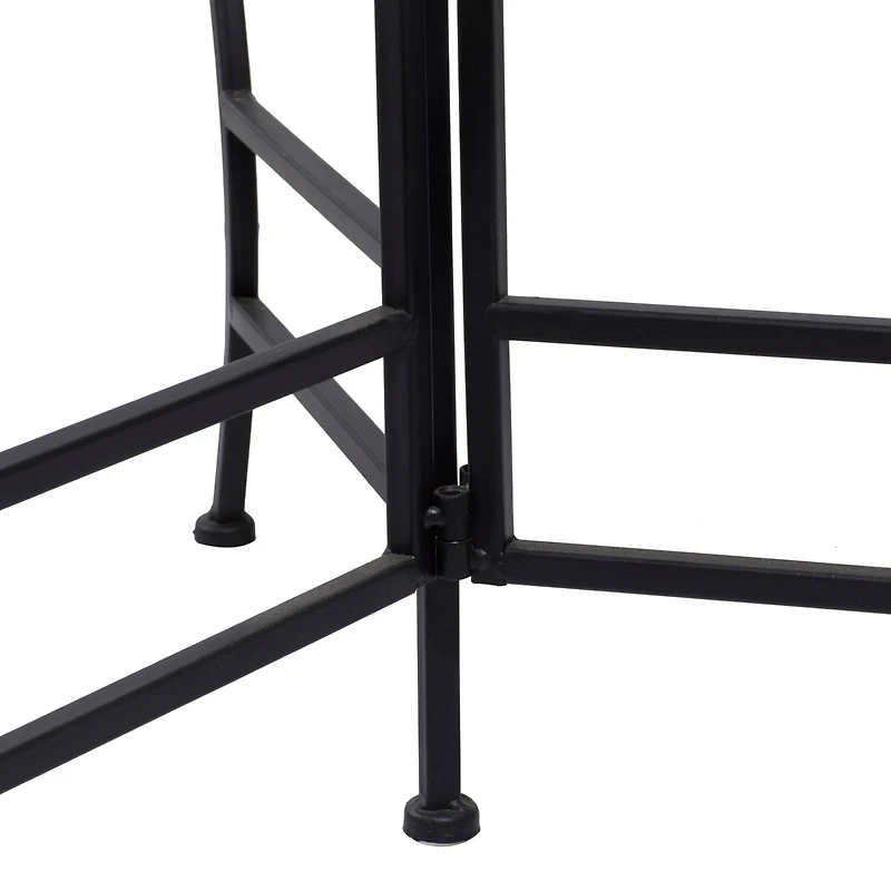 2ft. Black Flower Metal Traditional Plantstand