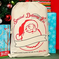 Personality Case™ 19" x 26" Cotton Natural Santa Drawstring Bag
