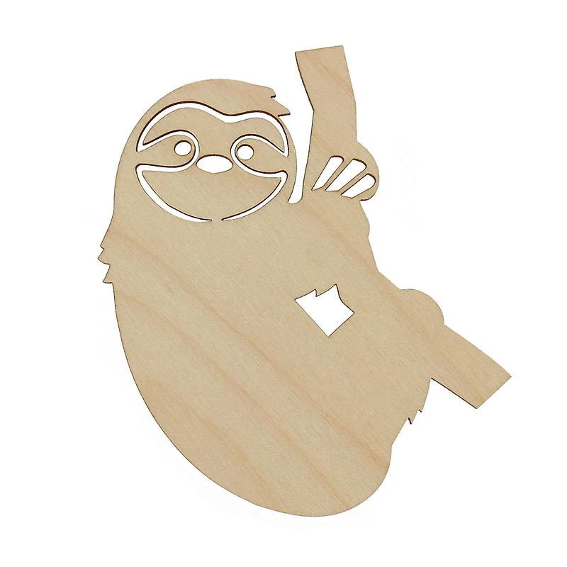Essentials by Leisure Arts 24 Pack 2.13" x 3.25" Sloth Flat Wood Shape