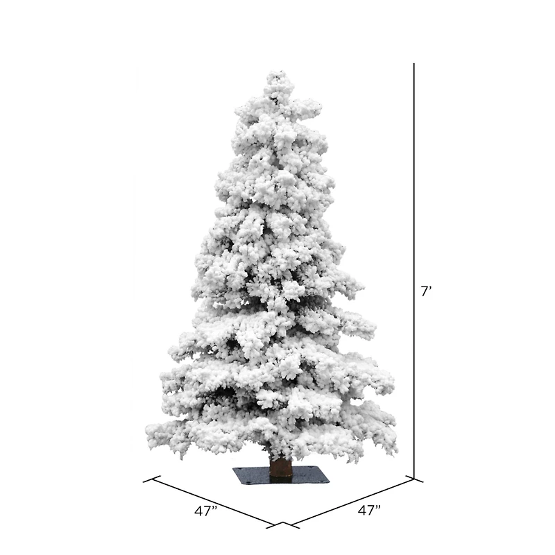 7ft. Unlit Flocked Spruce Artificial Christmas Tree