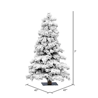 7ft. Unlit Flocked Spruce Artificial Christmas Tree