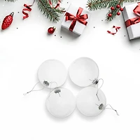 4ct. 4" Clear Glass Ball Ornaments