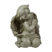 6" Weathered Praying Cherub Outdoor Garden Statue