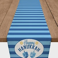 Happy Hanukkah Dreidel 16x90 Cotton Twill Runner