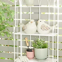 12" Gray Stone Farmhouse Bird Garden Sculpture Set