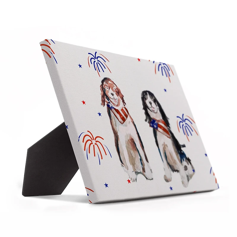 10" American Dogs Tabletop Canvas