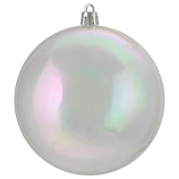 12ct. 4" Clear Iridescent Shatterproof Shiny Christmas Ball Ornaments