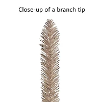 4.5ft. Pre-Lit Rose Gold Tinsel Artificial Christmas Tree, Clear Lights