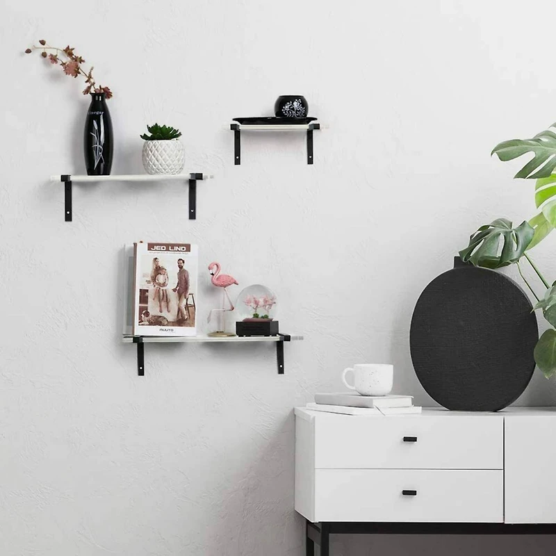 NEX™ White Wall Mounted Floating Shelf Set