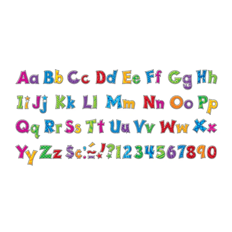 Trend Patchwork FF 4" Friendly Combo Ready Letters®, 3 Pack