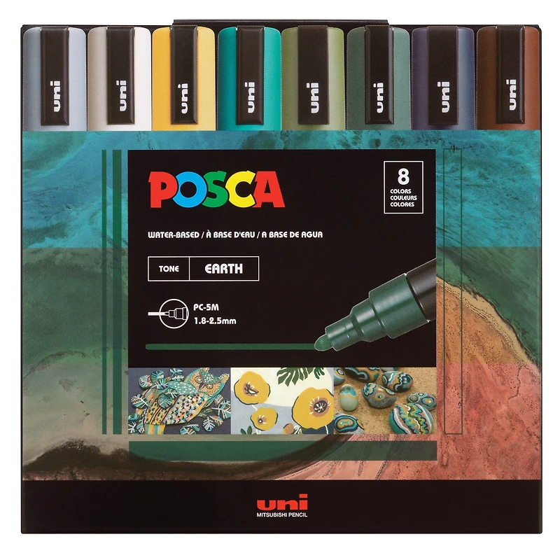 POSCA PC-5M Medium Tip Earth Tones Paint Marker Set
