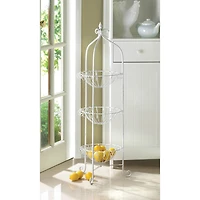 3.5ft. White Corner Basket Stand