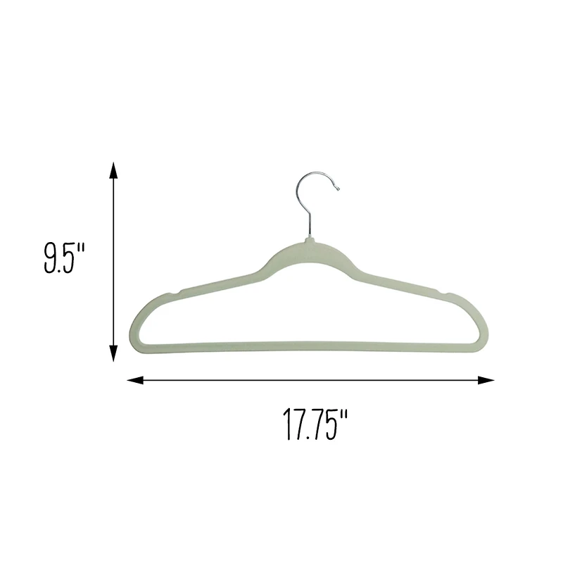 Honey Can Do Light Green Slim-Profile Non-Slip Velvet Hangers, 35ct.