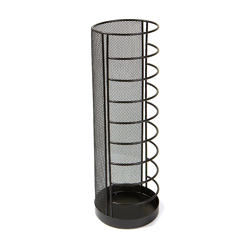 Mind Reader Black Round Wire Basket Umbrella Stand