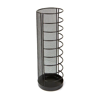 Mind Reader Black Round Wire Basket Umbrella Stand