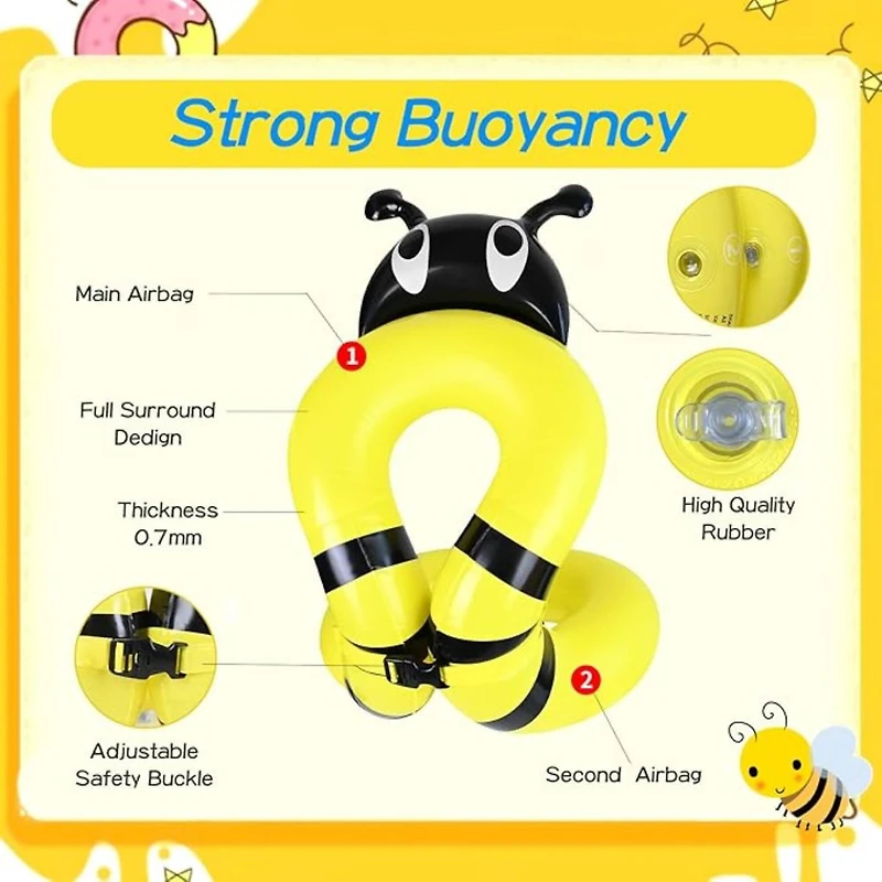 Pool Central® 16" Inflatable Honey Bee Swimming Pool Vest